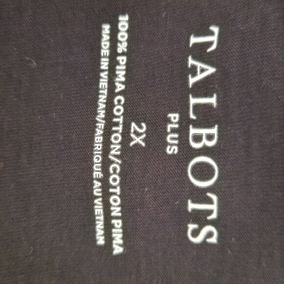 Talbots Black Tee with Knot Detail Size 2X Talbots Black Cotton T-shirt - Picture 5 of 6